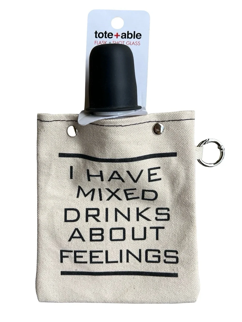 NEW Tote+Able I Have Mixed Drinks About Feelings Flask and Cup Made in USA Gift